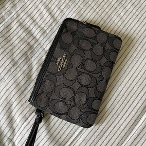 Coach Black and Gray Wristlet